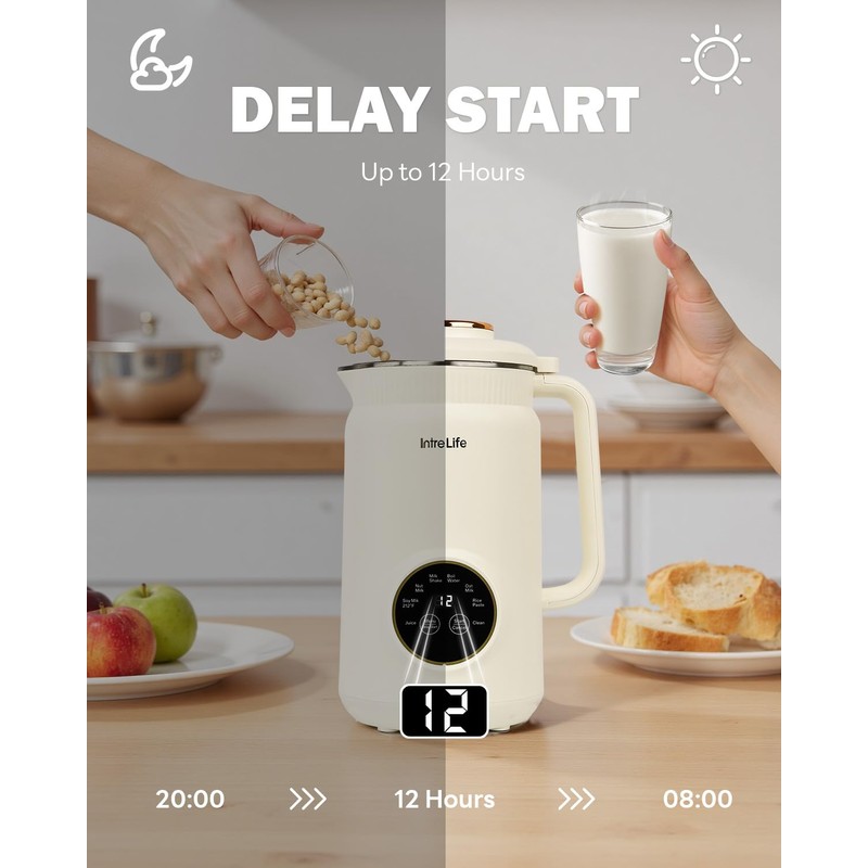 IntreLife 34 oz Nut Milk Maker Machine, 8 in 1