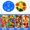 Zhehao 4 Pcs Sectional Round Plastic Serving Tray Party Divided