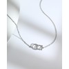 Desnuage Silver Geometric Square and Circle Pendant Necklace Simple Everyday