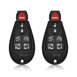 2 Keylessbest Key Fob Remote Replacement for 2016 2017 2018 Chrysler 300 Volkswagen Routan Dodge Charger 7 Buttons 433MHz M3N5WY783X,Black