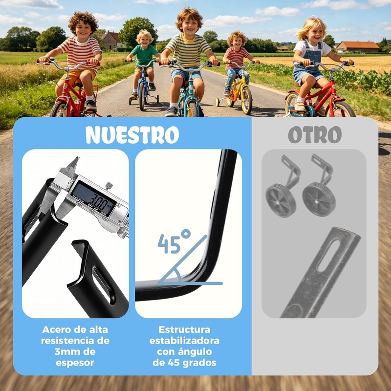 GWMWON Llantitas Bicicleta Llantas Entrenadoras,Ruedas de Entrenamiento LED