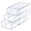 Hipiwe Hair Accessories Box Clear Desk Organizer Box with 3