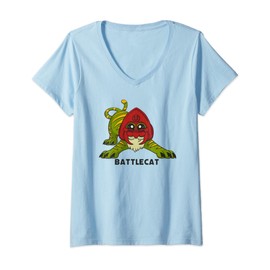 Womens Adorable Battlecat He Man Toy 1980 V-Neck T-Shirt
