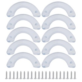 Joyangy 10Pcs Non-Slip Drawer Stops, Clear PVC Plastic Semicircle Drawer Stoppers with Stainless Steel Screws, Furniture Repair Tool for Dresser Chest Bottom
