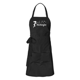 Huuraa Apron Kitchen Fairy Stardust Gift Cotton Kitchen Fairy Gift Idea, black, One size fits all