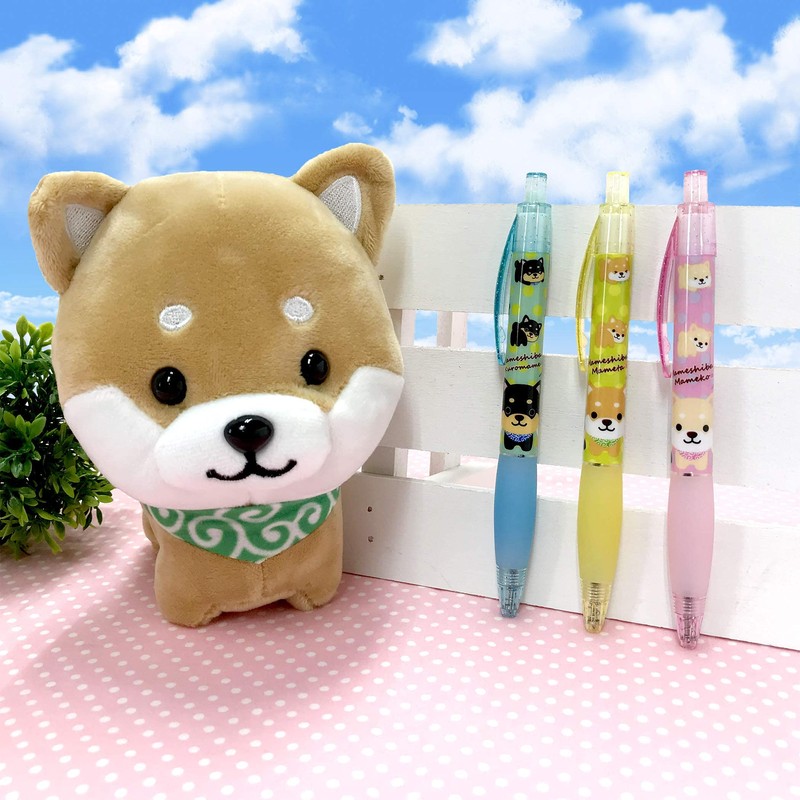 Traveling Mame Shiba Ballpoint Pen Set of 3 Black Ink