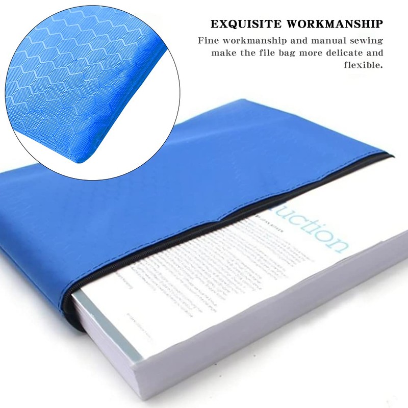 Document Bag, Pack of 5 A5 File Pockets with Zip,