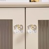 MAXWOLF Elegant Crystal & Brass Flower Cabinet Knobs - Single