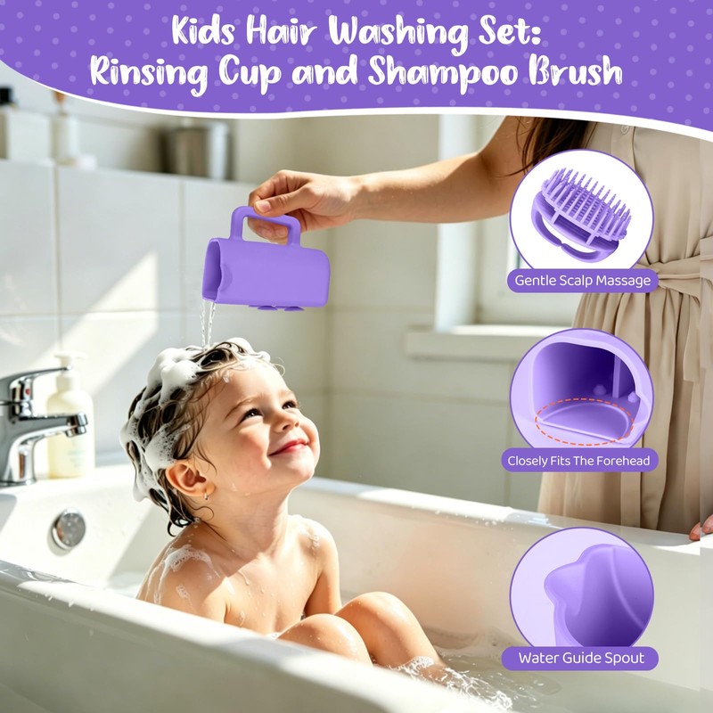 Portable Hair Washing Station for Kids, Purple