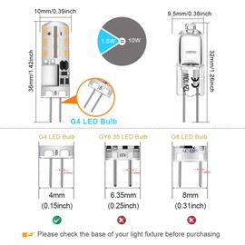 DUMILOO G4 LED Bulb JC Type Bi-Pin Base Light Bulbs 1.5W AC/DC 12V Warm White 3000K 10W T3 Halogen Bulb Replacement for Under Cabinet Puck Light, Chandelier, RV, Landscape Lighting (12 Pack)