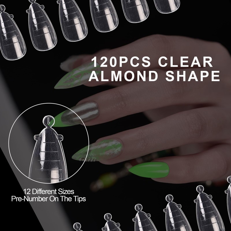 Poraceous 120 Stück Dual Nail Forms Set, Clear Matte Dual