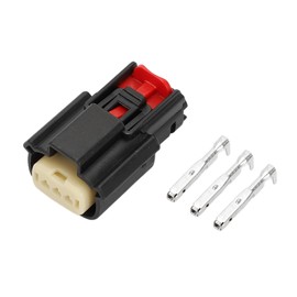 INFINAUTO 3 Pin Ignition Coil Waterproof Connector Plug, 1.5mm Series Female Wire Terminal Connector for Ford for Mazda Plastic Copper Black, 1 Set