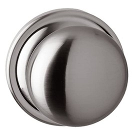 Delaney Hardware Bravura 906 Macon Knob Passage Lockset with Modern Round Trim Scratch Resistant Door Knob for Hallway/Office, Satin Nickel