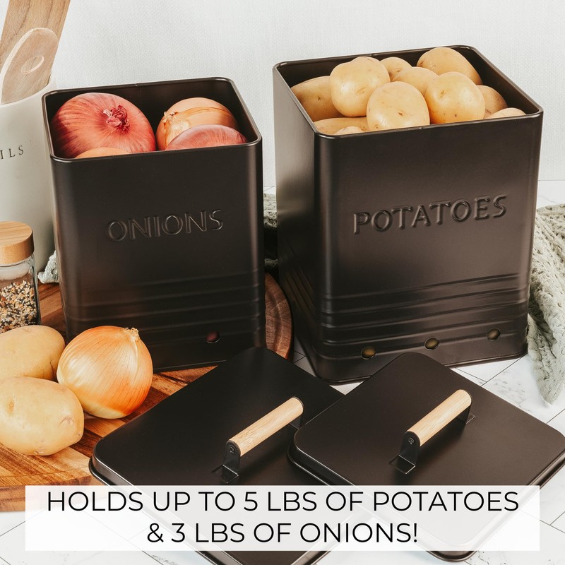 Beautiful Potato and Onion Storage Container Set - Perfectly Sized