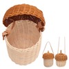 Kuuleyn Mushroom Basket, Kids Rattan Storage Basket Hand Woven Decorative