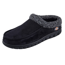 Dickies Men's Open and Closed Back Memory Foam Slippers with Indoor/Outdoor Sole, Black, X-Large