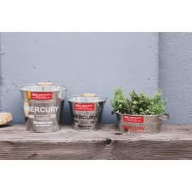 Keystone Mercury Tin Tab Bucket 11.6 x 11.6 x 4.7 inches (29.5 x 29.5 x 12 cm), Galva Black ME047212