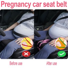 Seat Cover Adjuster, Pregnancy Seat Belt, Pregnancy Bump Belt, Women and Men, Comfort and Freedom for Pregnant Mothers, Protects the Belly of the Unborn Baby (Pink Smooth)