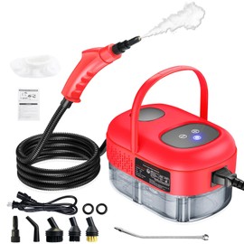 2500W Handheld Steam Cleaner, Portable Steamer for Cleaning with Touch Screen, Hand Held Steamer Cleaner, Pressurized Hand Steam Cleaner for Home Car Detailing Walls Grout Couch Tile Carpet, Red