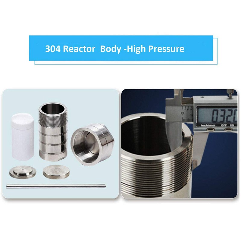 100ml Teflon Lined Hydrothermal Synthesis Autoclave Reactor 220℃ 3Mpa 304