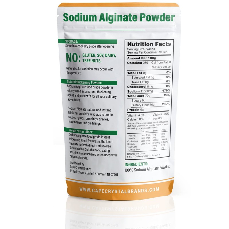 Sodium Alginate 100% Food Grade | Natural Thickening Powder &