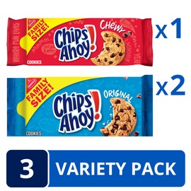 CHIPS AHOY! Original Chocolate Chip Cookies & Chewy Cookies Bundle, Family Size, 3Count(Pack of 1)