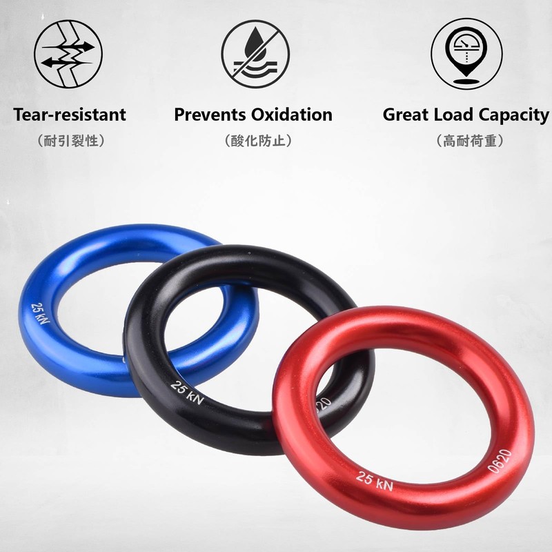 JEELAD 25kN Lapel Ring Aluminum Alloy Climbing High Strength Durable
