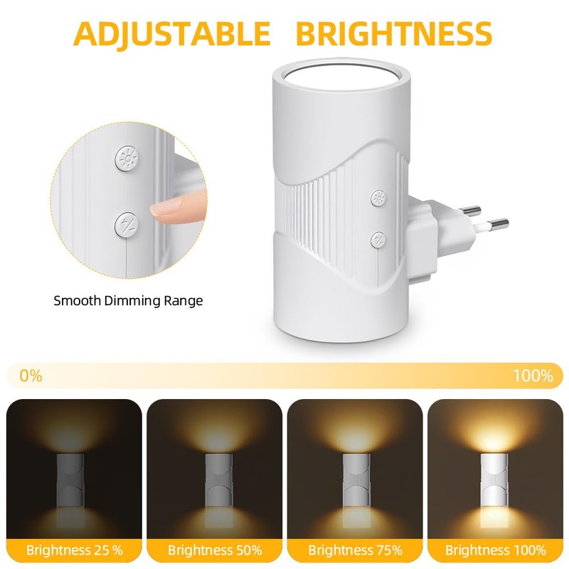 AUAUY Pack of 2 Night Light Socket with Motion Sensor