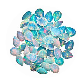 2 Pcs,8X6 MM, AURA GEMS Natural Ethiopian Opal,Briliant Cut, Pear, Shape, Jewelry Making Supply, Chakra Energy Healing Gemstone, Real Crystal, Birthstone, Wholesale deal