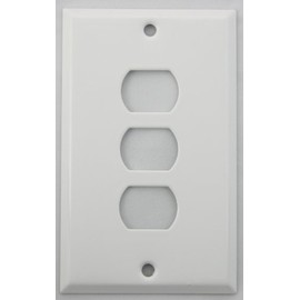 Stamped Steel Smooth White 1 Gang Wall Plate for 3 Despard Switches