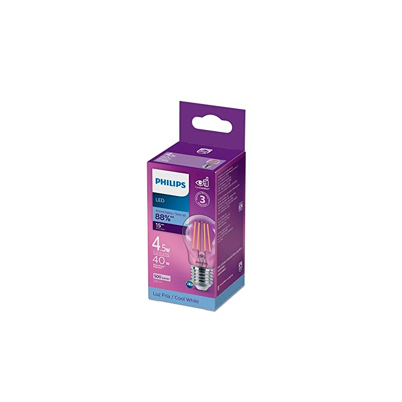 Philips LED Foco Filamento A15 base E27 luz fría