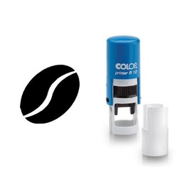 Coffee Bean Stamp - Loyalty Card Stamper, Self-Inking Black Ink, Approx. 11mm | with Handy Keyring/Chain