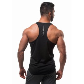 Dri Fit Microfiber Bodybuilding Stringer Tank Top Y-Back Racerback, X-Large, Black
