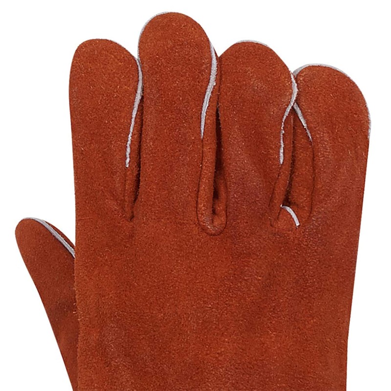 Pioneer Leather Welding Gloves- Light Duty Leather Mitt - Red