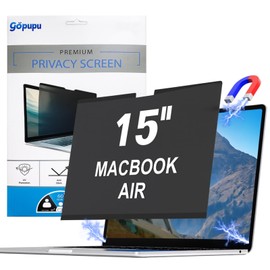 Strong Magnetic Privacy Screen Compatible with Macbook Air 15 Inch 2023-2026,M2 M3 M4 M5 Upgraded Removable Screen Protector Mac Air 15 inch Laptop Screen Filter Shield Anti BlueLight Glare Anti Spy A3448