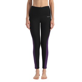 Ubestyle UPF 50+ High Waist Women's Surf Water Leggings Swim Tights Sun Protective Black Purple