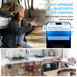 2025 New! Briidea Bluetooth RV Carbon Monoxide and Propane Detectors with App Control, Adjust LP/CO Alarm Settings & Get Real-Time Alerts on Your Phone, Separate LED Indicator Light, 100dB Loud Alarm