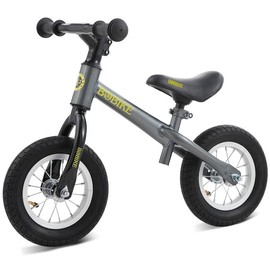 BOBIKE Toddler Balance Bike with Inflatable Rubber Tires, No-Pedal Training Bike for Boys & Girls 18 Months–4 Years, Adjustable Seat & Handlebar, Gift - Color: Grey