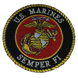 Marine Corps Seal with Eagle, Globe and Anchor Round Patch - Vivid Colors - Veteran Owned Business.