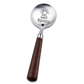 Best Friend Get Well Soon Gifts for Women Best Friend Granddaughter Get Well Soup Spoon Gifts for Best Friend Sister Get Well Gifts for Mom Dad Wooden Handle Spoons Gifts for Nana Better Gifts