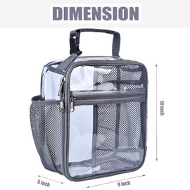 Oraben Stadium Approved Clear Lunch Bag for Sprots Work,Clear Lunch Box Durable PVC Plastic See Through Lunch Bag for Prison Correctional Officers Stadium Events (Small)