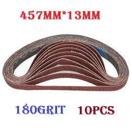 MiJunHD Sanding Belts 13mm x 457mm Pack of 10 180 Grit Aluminum Oxide Sanding Belts for Belt Sanders, Used for Woodworking and Metal Polishing