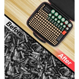 Battery Organizer Storage Case with Tester (BT168),Battery Holder Box Vault Case Waterproof, Large Capacity Batteries Carrying Case Container Bag Fit for 200+ Batteries AA AAA C D 9V