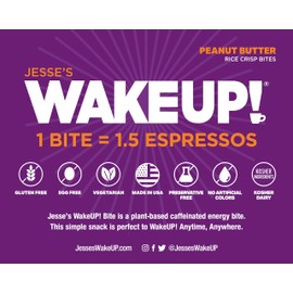 WAKE UP! Caffeinated Protein Bars Value Pack – 6 Cartons (48 Bites) – 3 Peanut Butter & 3 Dark Chocolate – 175mg Caffeine (1 Bite = 1.5 Espressos) – Gluten-Free, Vegetarian