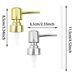 4 PACK Pump Dispenser, Liquid Soap Dispenser Lotion Dispenser Bottle Dispenser Pump Head Replacement Spare Steel Soap Dispenser Pump for Standard Neck Size for Kitchen Bathroom