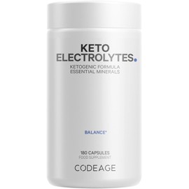 Keto Electrolytes Supplement – Vegan Tablets with Magnesium, Potassium, Calcium & Salt – Non-GMO Hydration Support for Keto Diet – 180 Capsules