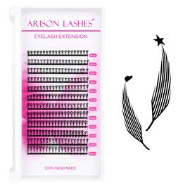 Premade Anime Manga Spire Lashes Extension Comic Spire Professional Volume Lash Artists Wispy Matte Black Lash Extensions (HeartStar-0.07-D-8-15Mix)