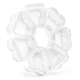 MOLN HYMY Large Weekly Pill Box Organizer 7 Day, Heart Shaped Vitamin Case Once Daily, Cute Pill Container for Fish Oil/Medication/Supplements (Clear+White)