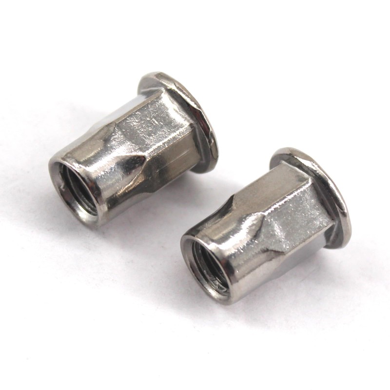 20Pcs M10x21 Stainless Steel Half Hexagon Rivet Nut Flat Head