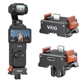 VRIG 4in1 Charging Adapter Base Mount for DJI Osmo Pocket 3, Aluminum Alloy Stand with Type-C Charging Port,Pocket 3 Accessories Quick Release Expansion Adapter Mount